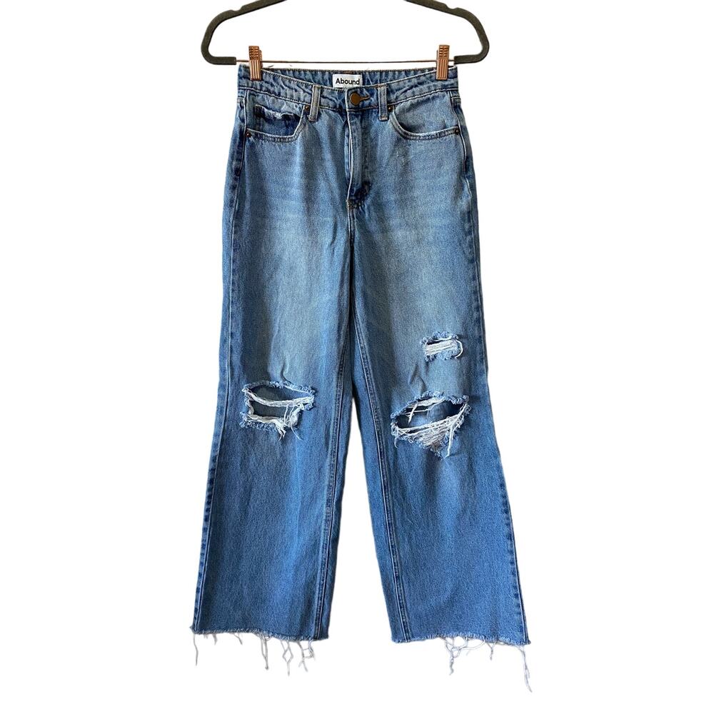Abound Wide Leg High Rise DIstressed Jeans Size 26